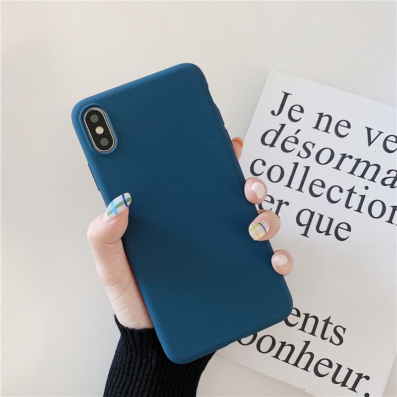 Ốp điện thoại bằng nhựa TPU màu xanh dương cho Samsung Note 10 PRO S7 S8 S9 S10 Edge Plus Note 8 9 5 4 3 c9 Pro c7