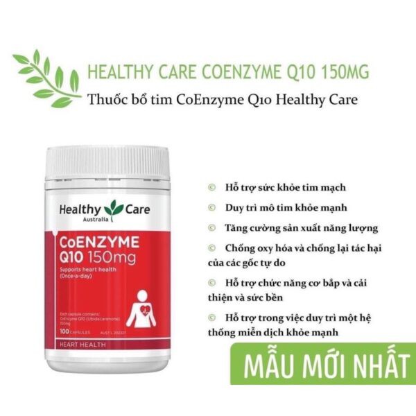 Viên uống Bổ tim Healthy Care CoEnzyme Q10 150mg 100 viên Úc