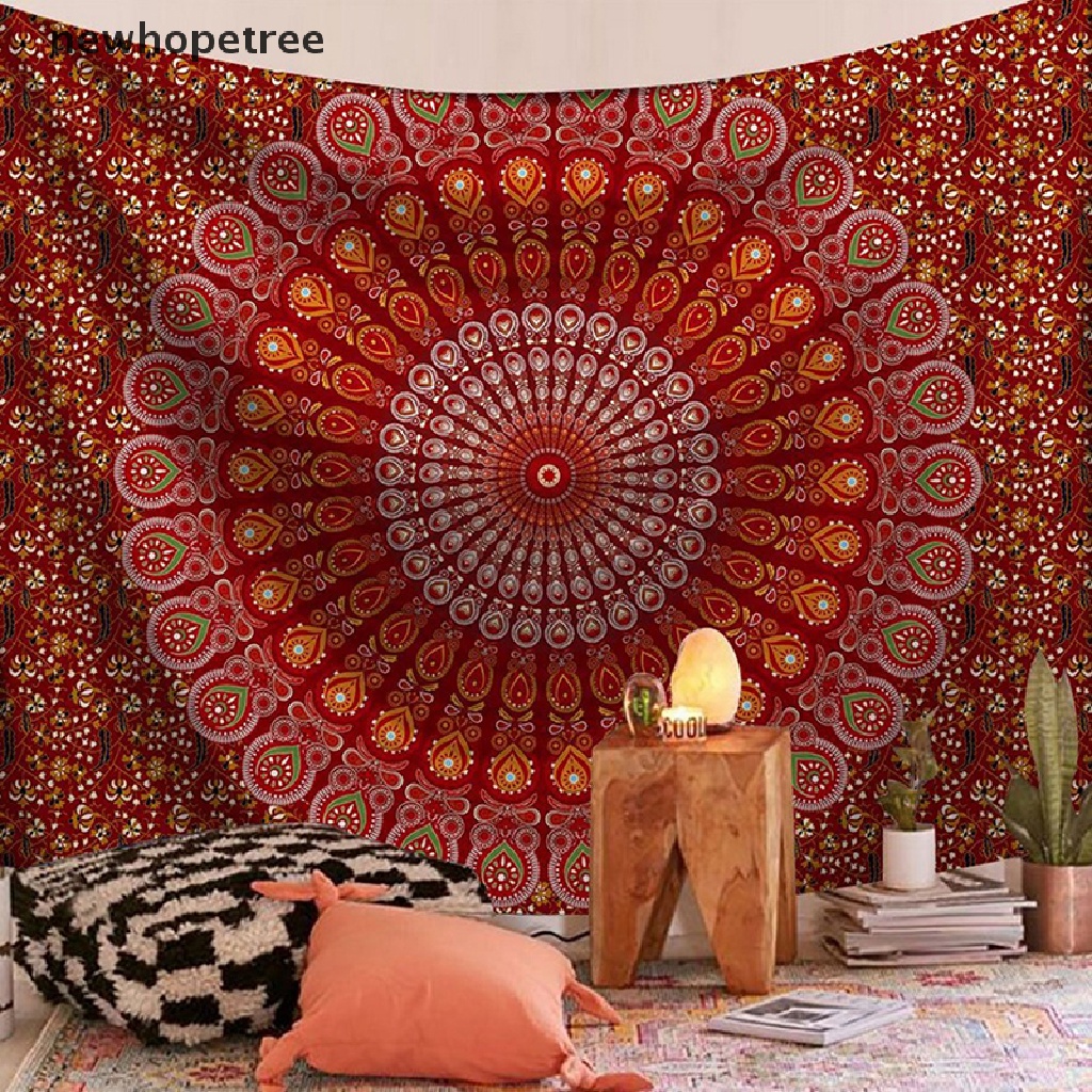 Thảm Treo Tường Họa Tiết Mandala Ấn Độ Trang Trí Phòng Ngủ Ốp
