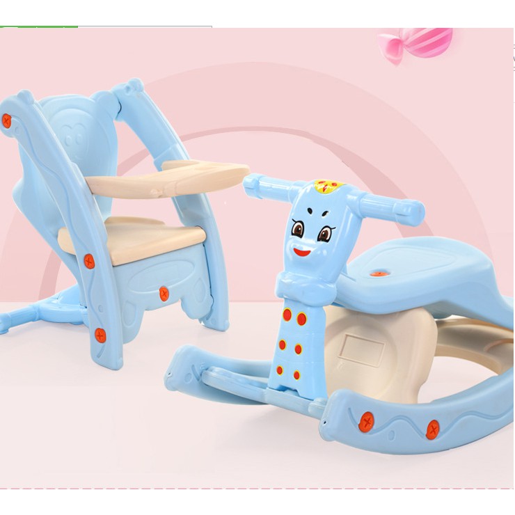 Ghế ngồi ăn kèm đồ chơi bập bênh 2 in 1
