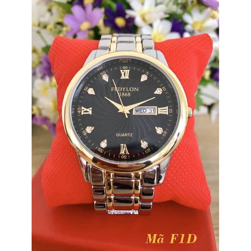 ĐỒNG HỒ NAM FEDYLON 1868 LỊCH ĐÔI DÂY KIM LOẠI CHÍNH HÃNG CAO CẤP