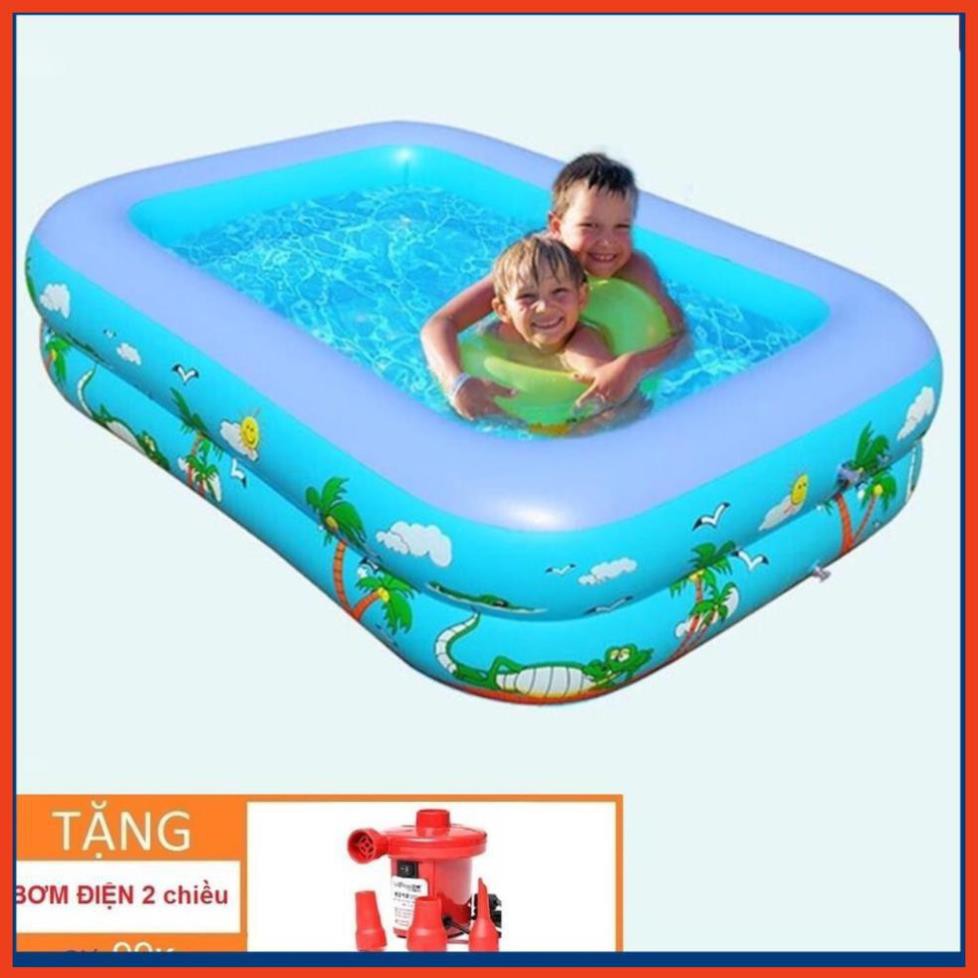 Big sale -  Bể bơi phao cho bé loại nào tốt,Bể bơi phao trong nhà, hình chữ nhật kích thước 180cm