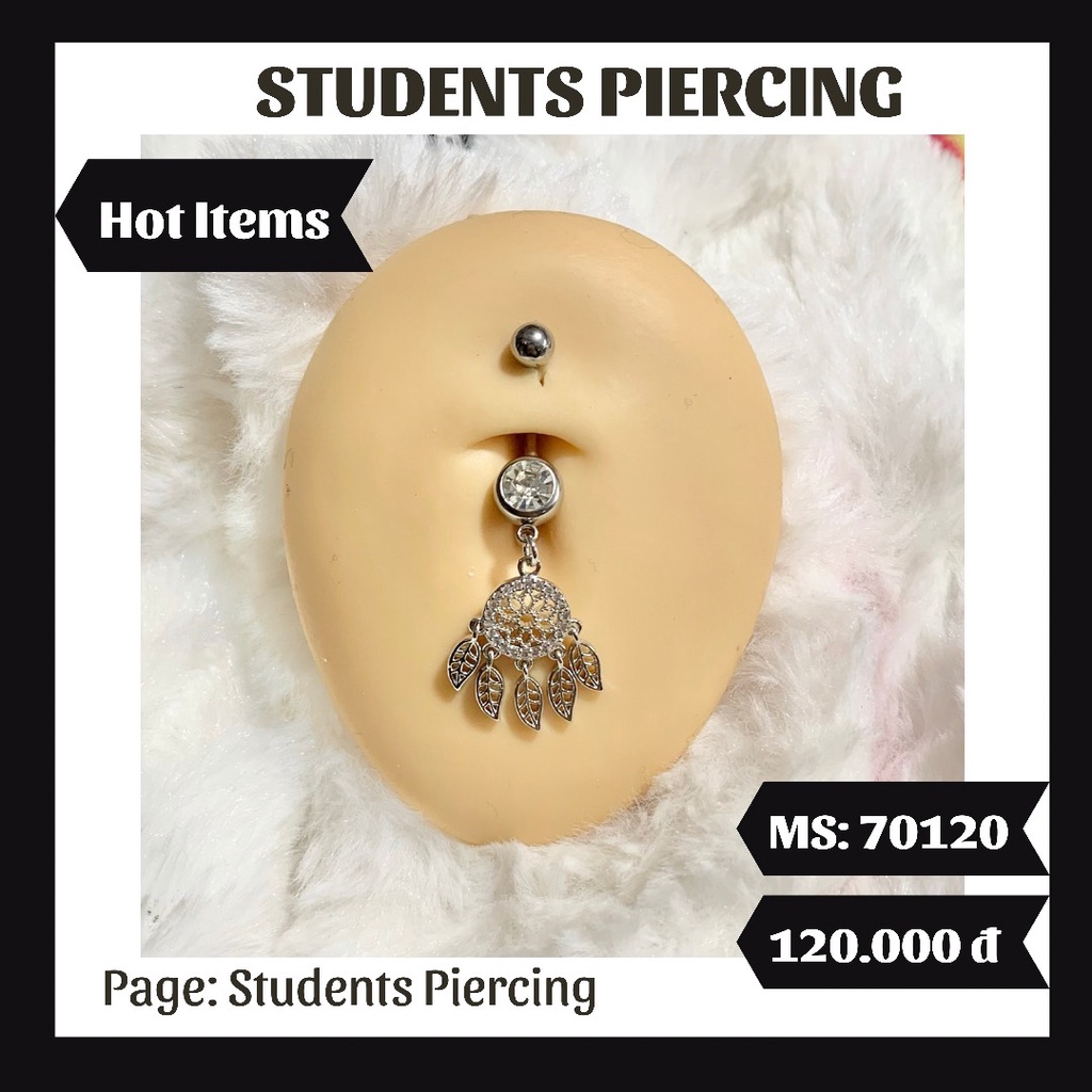 [Rẻ Vô Địch] Khuyên rốn Dreamcatcher rơi đính đá - khuyên rốn thời trang