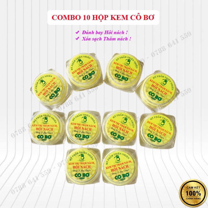 Combo 10 Hộp Kem Cô Bơ ⚡TẶNG 1 HỘP⚡ Khử Thâm Nách Hôi Nách Chiết Xuất Từ Thiên Nhiên 100% - Mẹ bầu, mẹ bỉm đều xài được