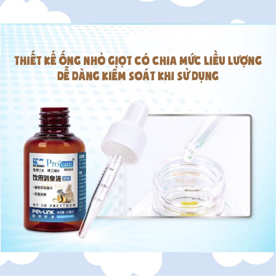 Dung Dịch Uống Khử Mùi Hôi Cho Thỏ, Bọ Ú, Chinchilla, Hamster DRBUNNY 50ml - DR353