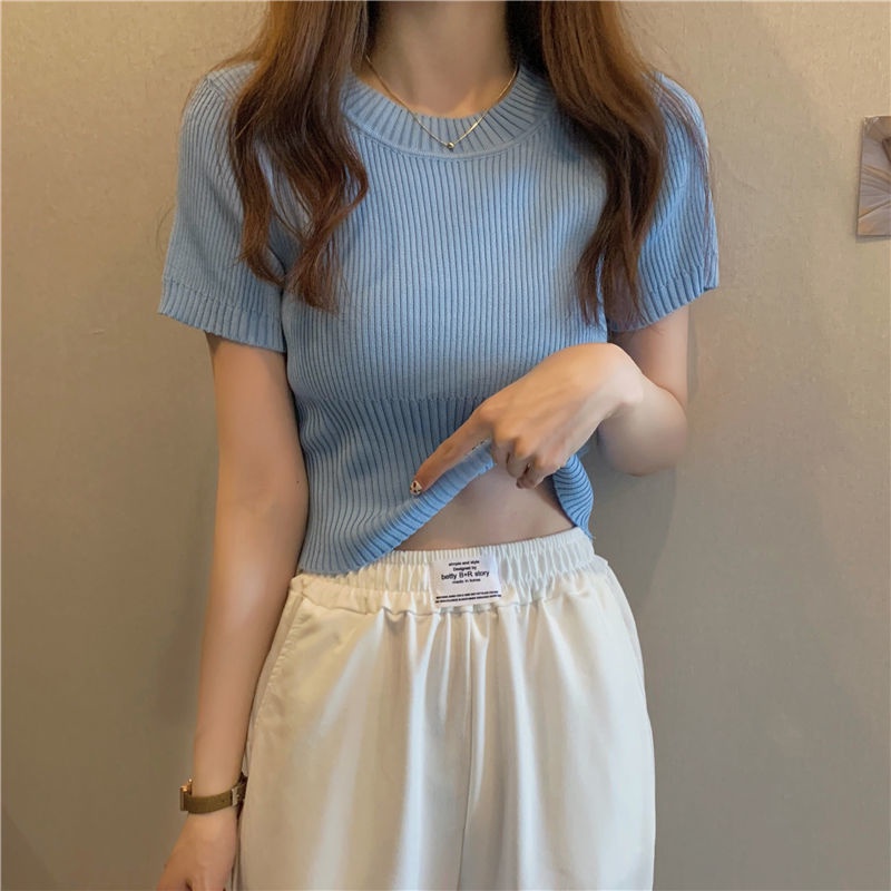Áo Thun Ngắn Tay Cổ Tròn Phong Cách Hàn Quốc Cho Nữ Áo phông Nữ TX-117