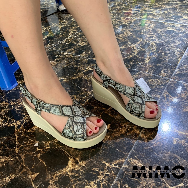 [Full box] - Sandal cao gót, sandal Cross Brooklyn 9p màu da beo sanh chảnh, êm nhẹ, bền đẹp cho nữ