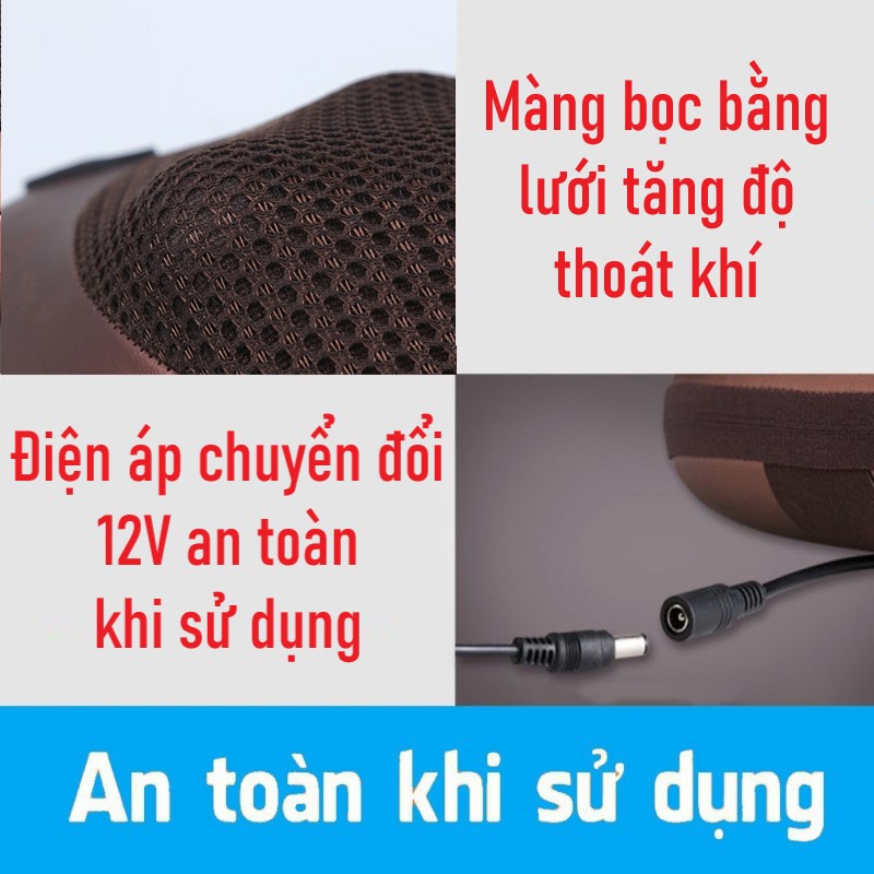 Gối massage cổ vai gáy hồng ngoại 8 bi cao cấp OTAWA, Máy massage cổ vai gáy - Món quà ý nghĩa cho người thân MS25