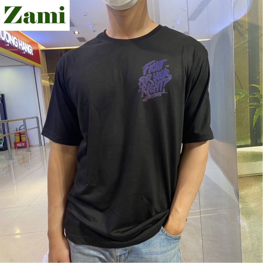 Áo Thun Unisex Nam Nữ Freesize Form Rộng Chất Cotton Oversize In Chữ Phản Quang Hàn Quốc Fight For Your Right ZT16 Zami | BigBuy360 - bigbuy360.vn