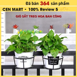 Chậu Sắt Treo Hoa ⚡️𝐅𝐑𝐄𝐄 𝐒𝐇𝐈𝐏⚡️ Giỏ Sắt Treo Ban Công , Lan Can Gọn - Nhẹ , Sơn Tĩnh Điện , Chống Han Gỉ - Bảo Vệ Hoa