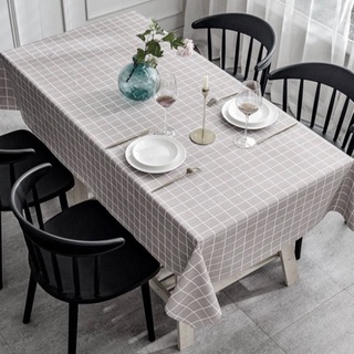 Khăn trải bàn vintage trang trí bàn ăn cao cấp Khăn trải bàn kẻ caro nhựa PVC chống thấm nước, không mùi, không phai màu