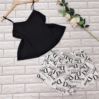 Bộ Đùi Lụa Dior 💞 Đồ Ngủ 2 Dây Sọt Lụa Dior [ ảnh và clip hình thật ]