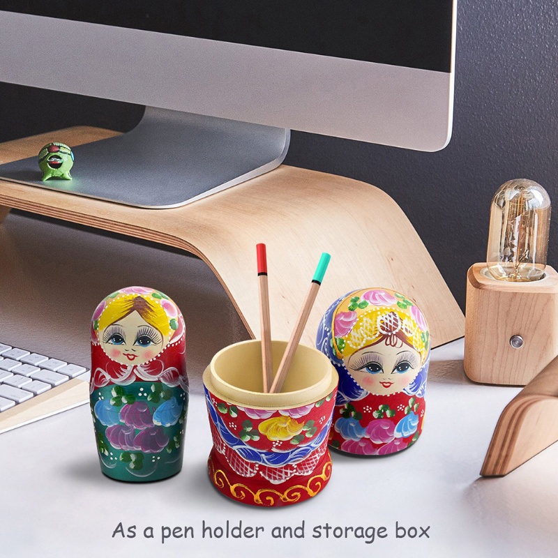 Bộ 10 Búp Bê Nga Nhiều Màu Sắc Dùng Trang Trí Búp Bê