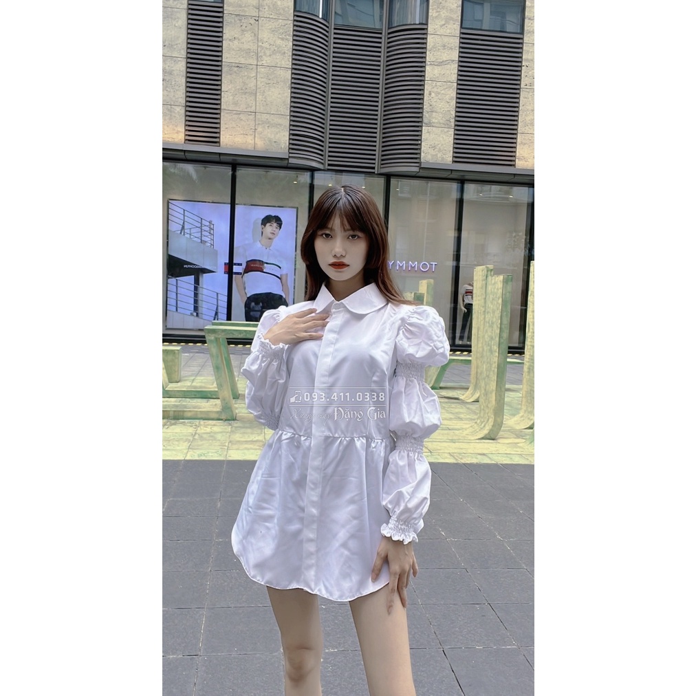 Áo sơ mi tay dài cổ lá sen DG 4271