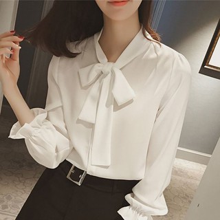 Sơ mi nữ tay dài cổ thắt nơ