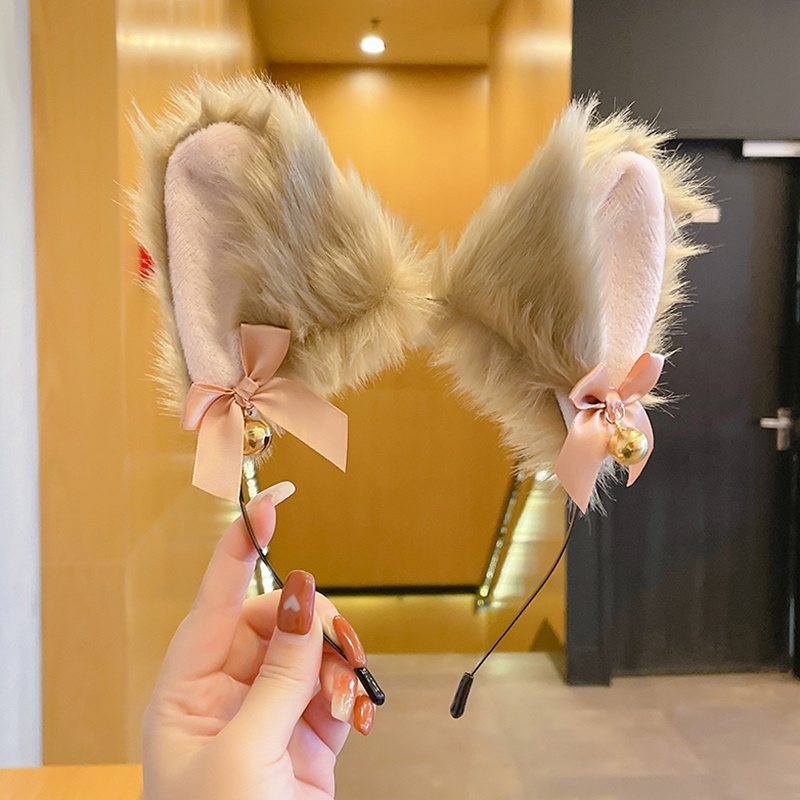 Băng Đô Cài Tóc Hình Tai Mèo Bằng Nhung Dễ Thương Xinh Xắn