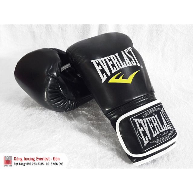 Găng Đấm Boxing EVERLAST Cao Cấp Màu Đen
