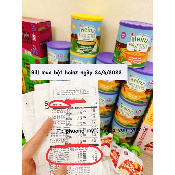 𝗛𝗮̀𝗻𝗴 𝗮𝗶𝗿 Date 8/2024-2025 Bột Heinz UK súp lơ bông cải cho bé 6 tháng, nói ko hàng cont,nhập khẩu!