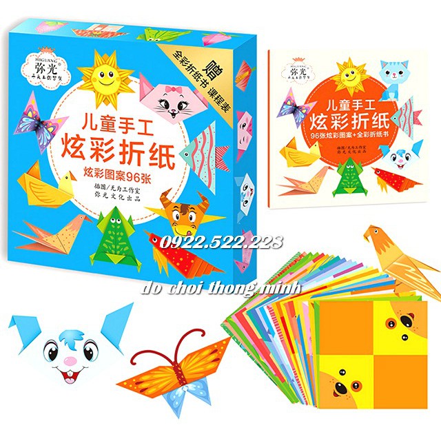 Bộ gấp giấy con vật - tập gấp giấy 3D origami