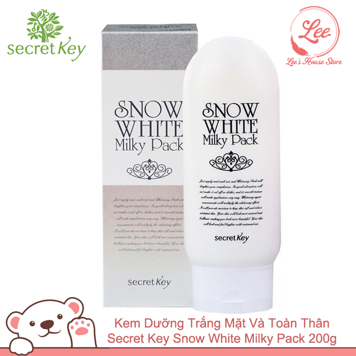 Kem Dưỡng Trắng Mặt Và Toàn Thân Secret Key Snow White Milky Pack 200g