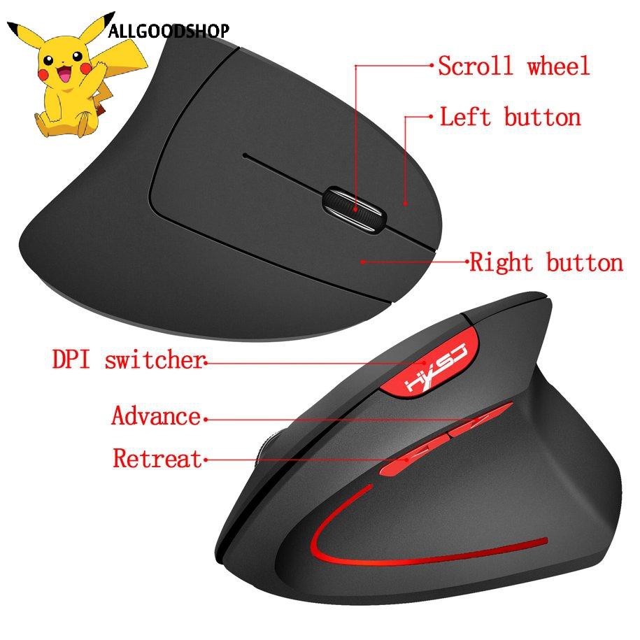 Chuột sạc Wireless Vertical Mouse 2.4G USB Optical Mice With Laptop PC Mouse