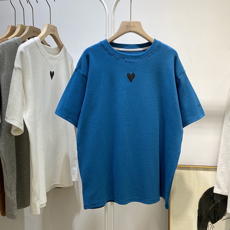 SUXI Áo Thun Ngắn Tay Cổ Tròn In Họa Tiết Tối Giản Thời Trang Mùa Hè Mới Cho Nữ