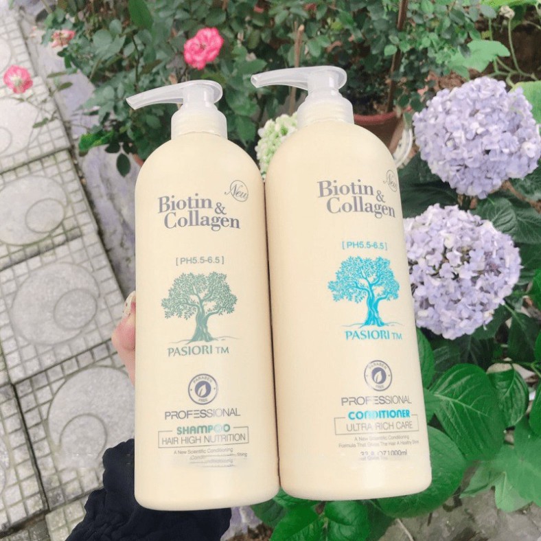 [Chính Hãng] Biotin Collagen - Cặp Dầu Gội + Xả Chống Rụng Kích Thích Mọc Tóc Siêu Mềm Mượt Biotin &amp; Collagen 1000ml