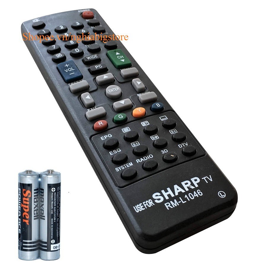 Remote Điều Khiển Tivi SHARP, TV LCD, LED RM-L1046