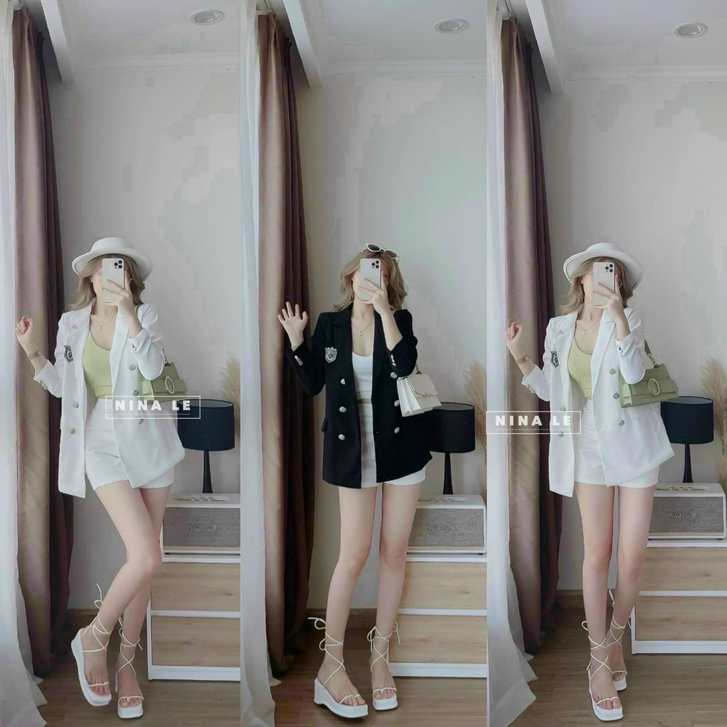 (Ưu Đãi Freeship)Sét thiết kế áo vest from dài kèm áo cotton phối quần chất for cao cấp,áo in logo cực sang,hàng chuẩn