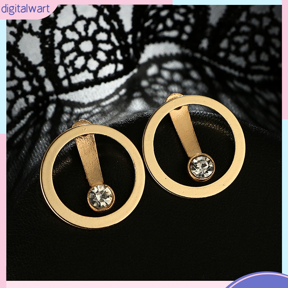 Khuyên tai 2 mặt đính đá thời trang cho nữ