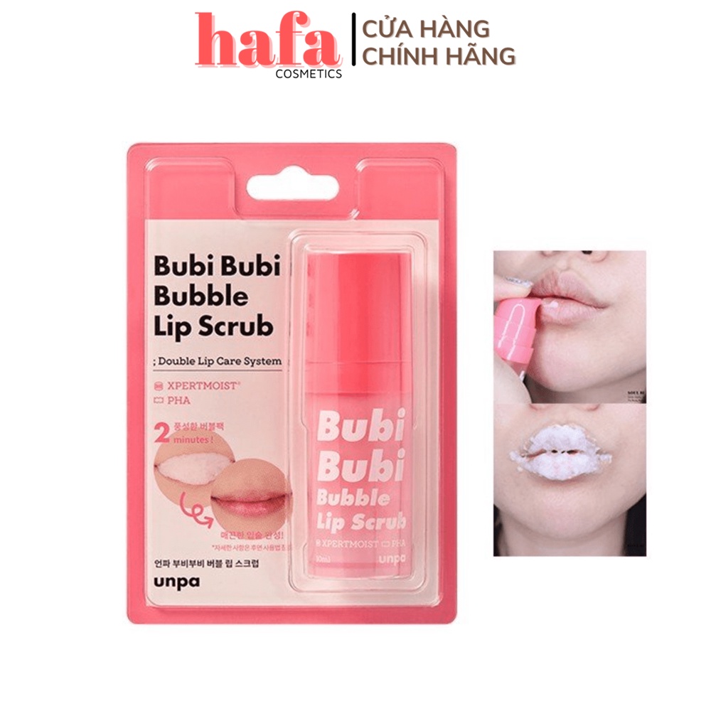 Tẩy Da Chết Sủi Bọt Thải Độc Môi Unpa Bubi Bubi Bubble Lip Scrub 10ml _ Unpa Chính Hãng