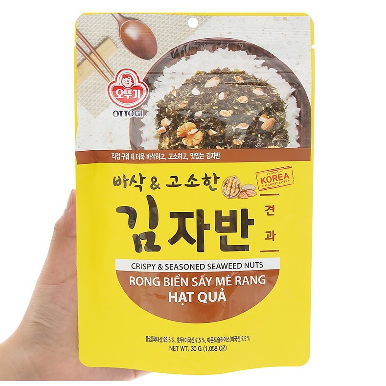 Rong biển sấy mè rang hạt quả Ottogi túi 30g (2 loại best seller)