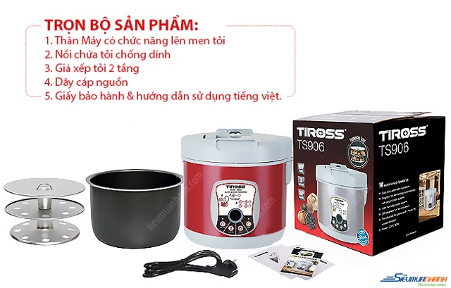 [Mã ELHADEV giảm 4% đơn 300K] Máy làm tỏi đen TIROSS 906