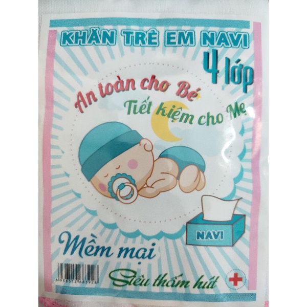 Khăn Trẻ Em NAVI 4 Lớp, Siêu Mềm Mại, Thấm Hút Tốt, An Toàn Cho Da Bé