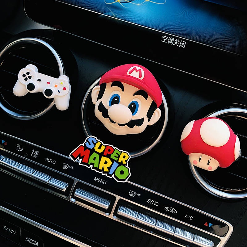 Car Aromatherapy Cute Mario Fragrant Stone Car Air Conditioning Air Outlet Car Perfume Decoration All Products Female car accessories aV2G
