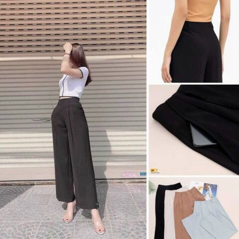 Quần ống rộng nữ cạp liền [Hot Trend] quần ống suông, quần ống xuông nữ cạp liền chất liệu cao cấp