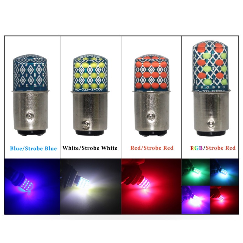 Đèn phanh LYMOYO RGB silicon chuyên dụng cho xe hơi 1157 BAY15D P21/ 5W T20 7443 W21/ 5W 24SMD