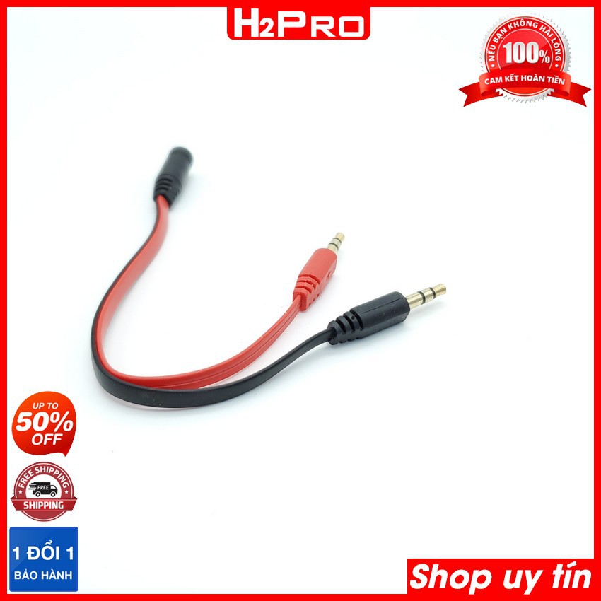 Jack gộp audio và mic 3.5mm sang 1 jack cái 3.5mm Jack gộp tai nghe 3.5 thường dùng cho PC, laptop