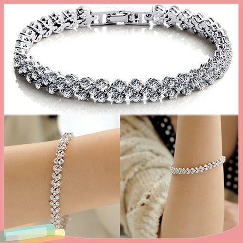 Vòng Đeo Tay Đính Đá Lấp Lánh Thanh Lịch Dành Cho Nữ