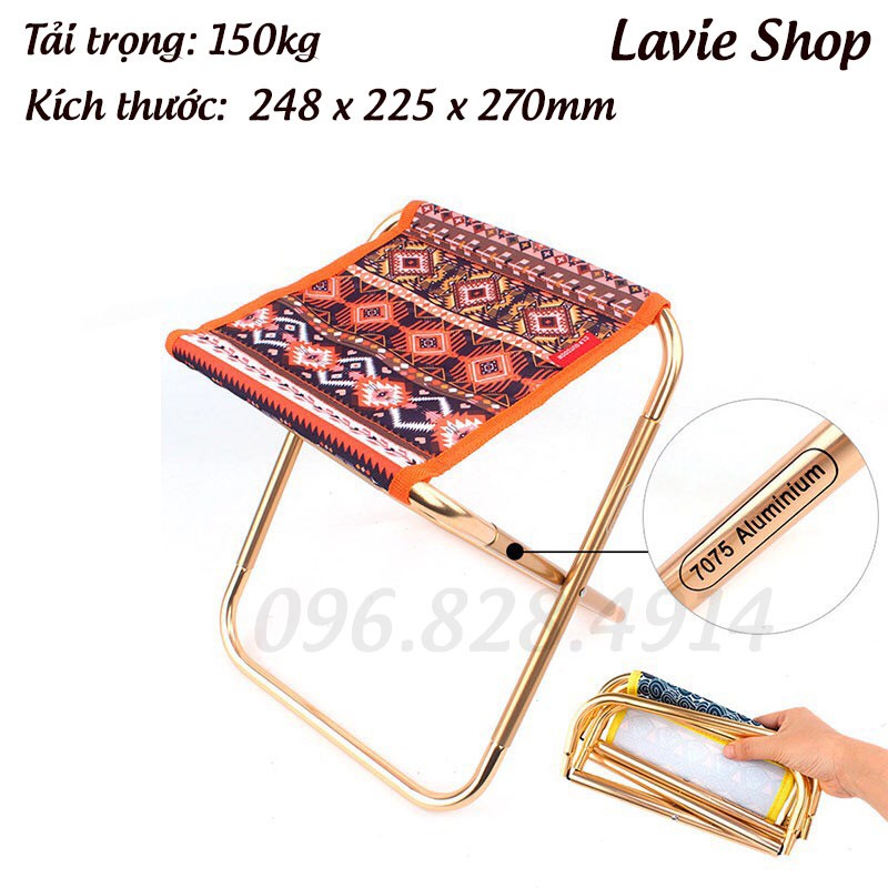 Ghế Gấp Gọn Kim Loại Di Động Cắm Trại Du Lịch, Ghế Gập, Ghế Câu Cá Tiện Dụng Đi Chơi, Đi Dã Ngoại - Tải Trọng 150kg | BigBuy360 - bigbuy360.vn