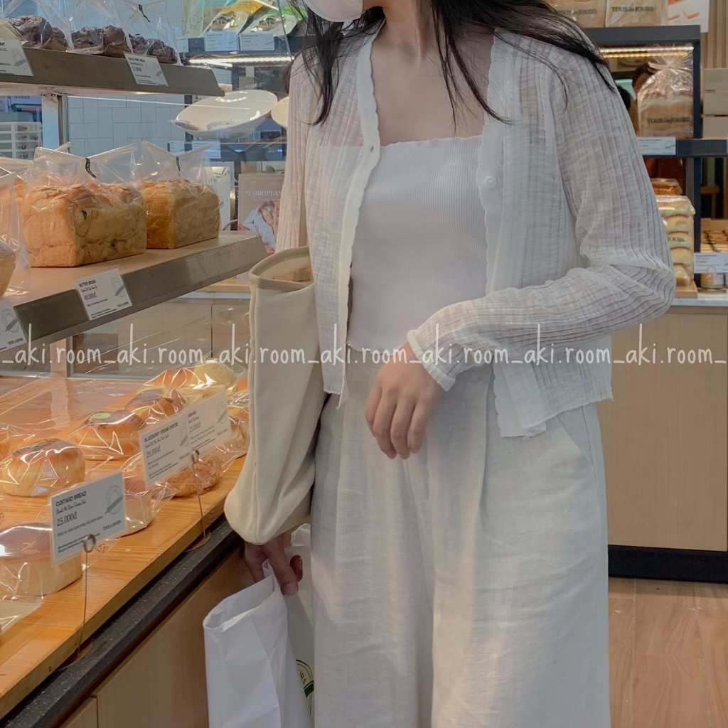 Áo cardigan mỏng một khuy cổ V | BigBuy360 - bigbuy360.vn