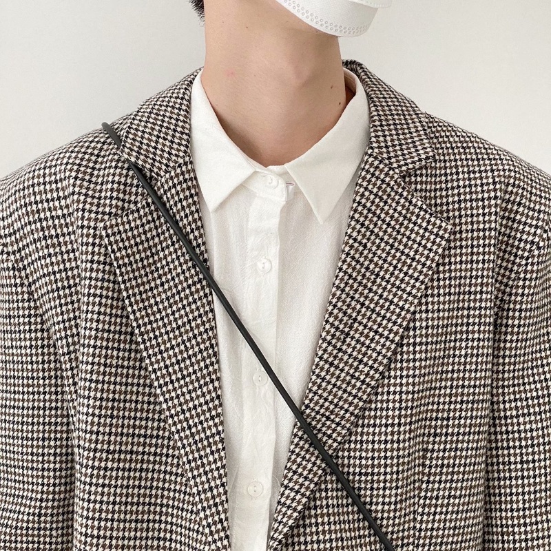 ✦ AFFLIGA ✦Áo khoác blazer dáng rộng phong cách retro Hàn Quốc thời trang chất lượng cao cho nam