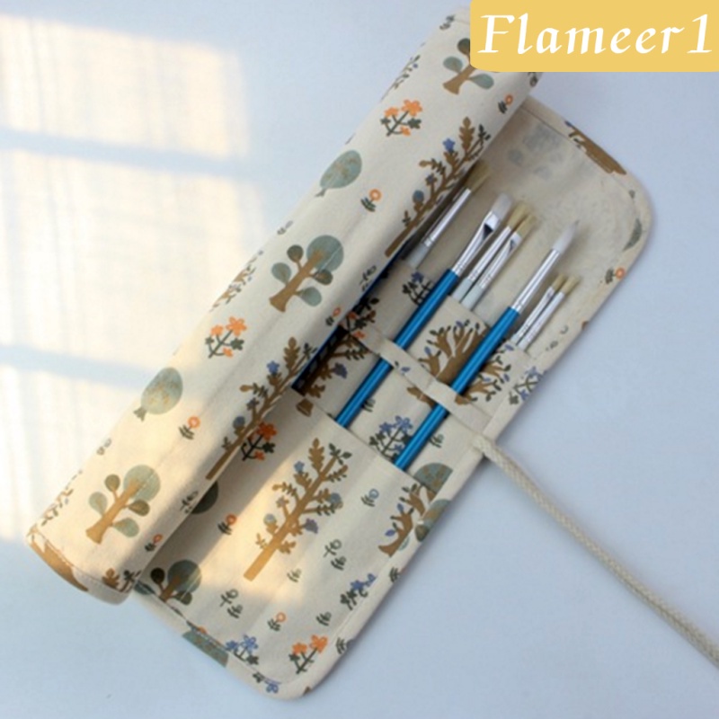 [flameer1] Túi Cuộn Đựng Cọ Vẽ Tranh Sơn Dầu Bằng Vải Canvas 20 Ngăn