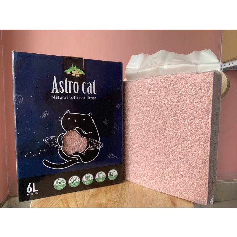 Cát vệ sinh cho mèo từ đậu nành hạt nghiền thương hiệu Astro thấm hút tốt không bụi, hạt nhỏ không hao cát