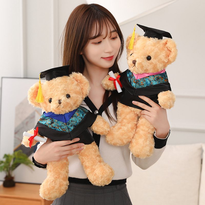 Thú nhồi bông đồ chơi hình chú gấu mềm chất lượng cao dễ thương 40cm làm quà tặng tốt nghiệp dành cho trẻ em