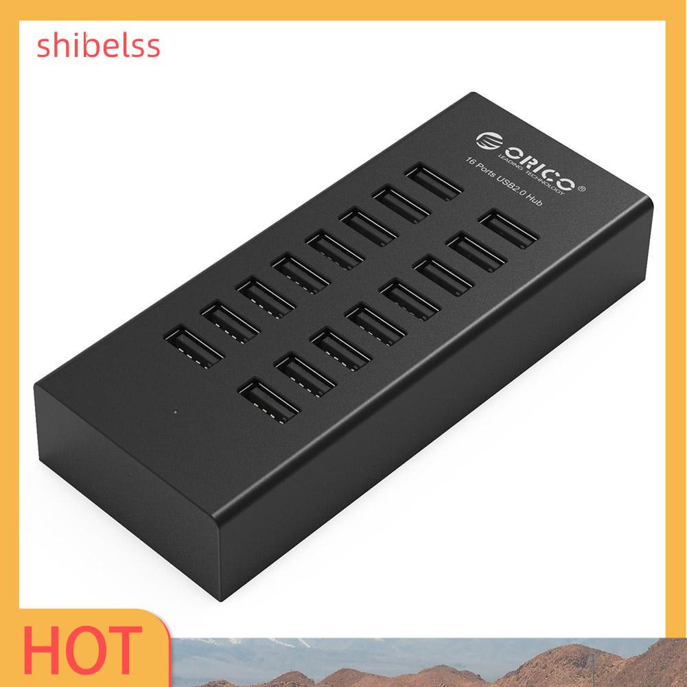 Shibelss ORICO H1613 16 Port USB 2.0 HUB USB Charging Splitter Dock w/ Power Adapter