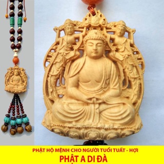 Dây treo xe tượng Phật bản mệnh gỗ Hoàng dương cao cấp