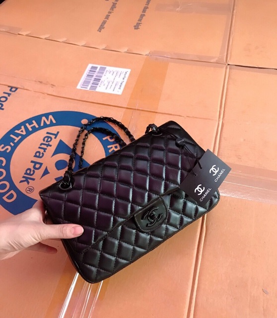 Túi Xách Nữ Da Mềm Size18,26 full đen+thẻ