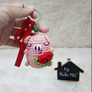 Móc khóa thú len handmade - bé heo con