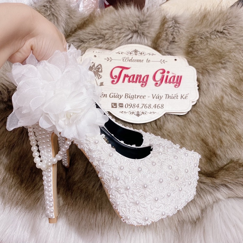 GIÀY CƯỚI THIẾT KẾ 12-14CM CHO CÔ DÂU CÓ SẴN